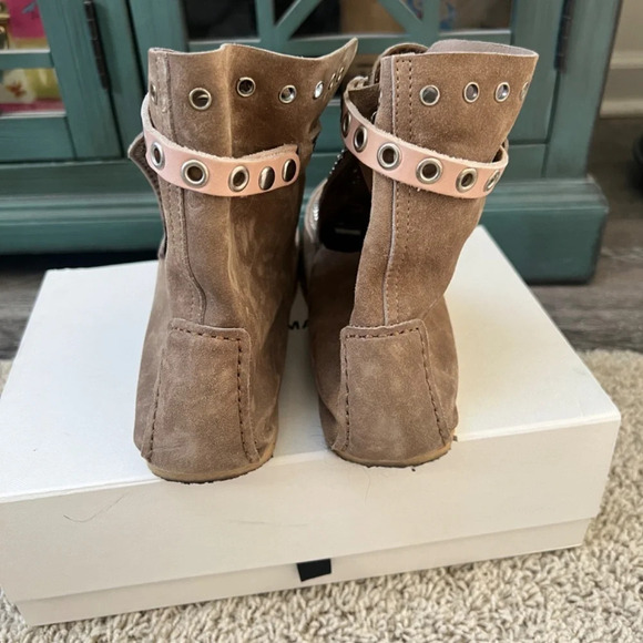 Isabel Marant Morley Taupe Suede Studded Moccasins Ankle Boots 38 / 8 - Picture 10 of 13